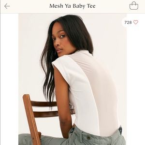 Free people white mesh top